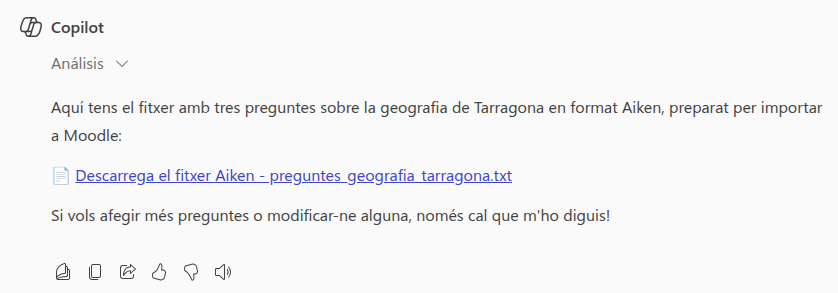 Resposta de MS Copilot Chat amb el fitxer demanat