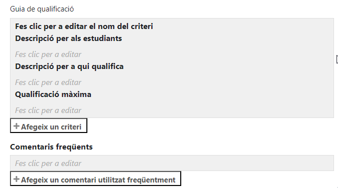 Criteris sense configurar Guia Qualificacio Forum Moodle