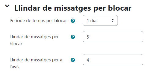 Llindar Missatges Blocar Forum Moodle