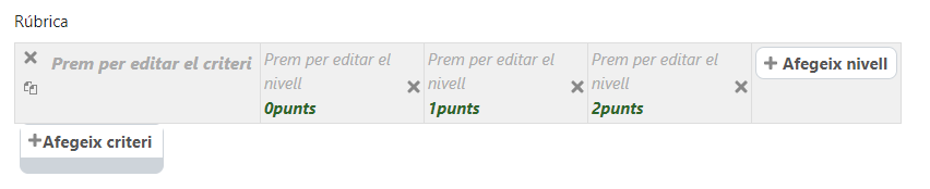 Criteris per editar Rubrica Forum Moodle