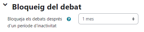 Bloqueig dels Debats Forum Moodle