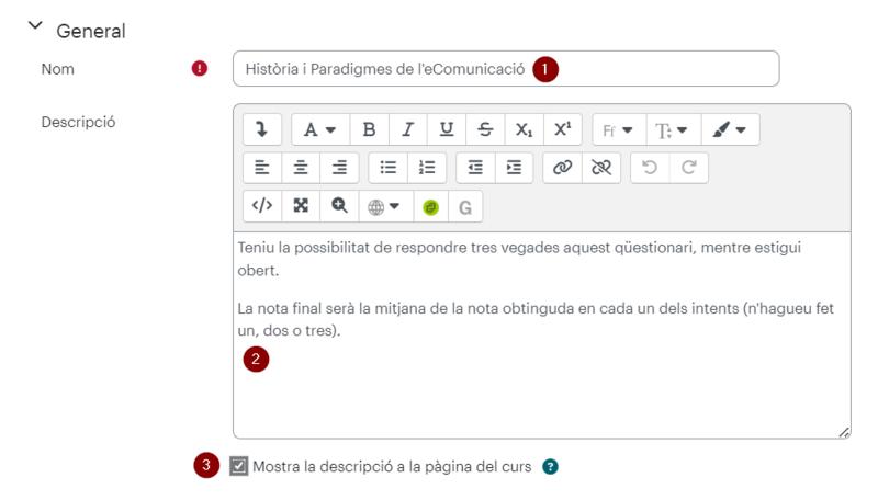 Fitxer:ParametresGeneralsQuestionariAulaMoodle.png