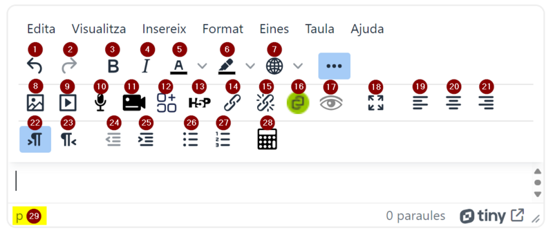 Fitxer:VistaGeneralIconesEditorTinyMCE.png