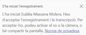 Missatge enregistrament assistent