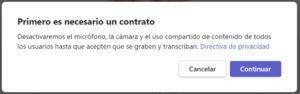 Missatge enregistrament organitzador